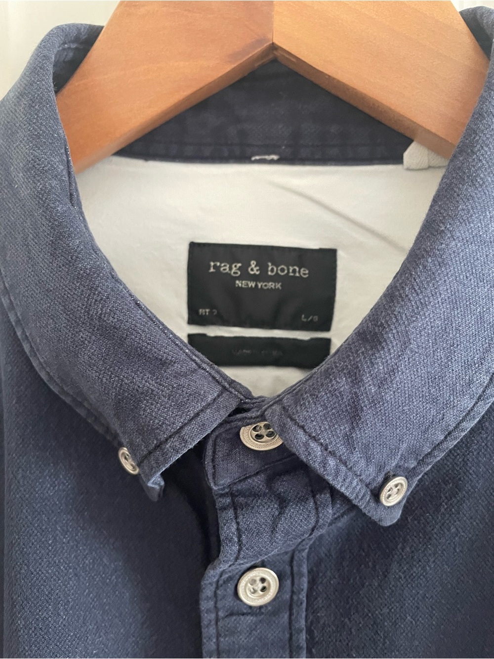rag & bone Men's Dark Navy Button-Down Shirt